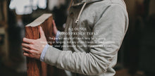 Load image into Gallery viewer, Heather Grey 3 Button Hooded Sweatshirt
